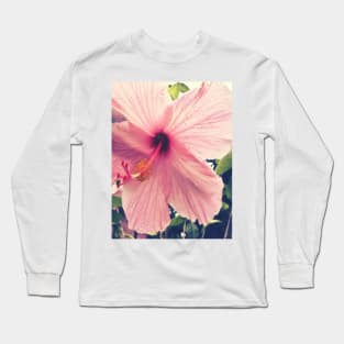 Hibiscus in the Rain Long Sleeve T-Shirt